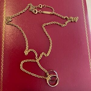 CARTIER Trinity 18K chain Necklace Yellow White Pink Gold